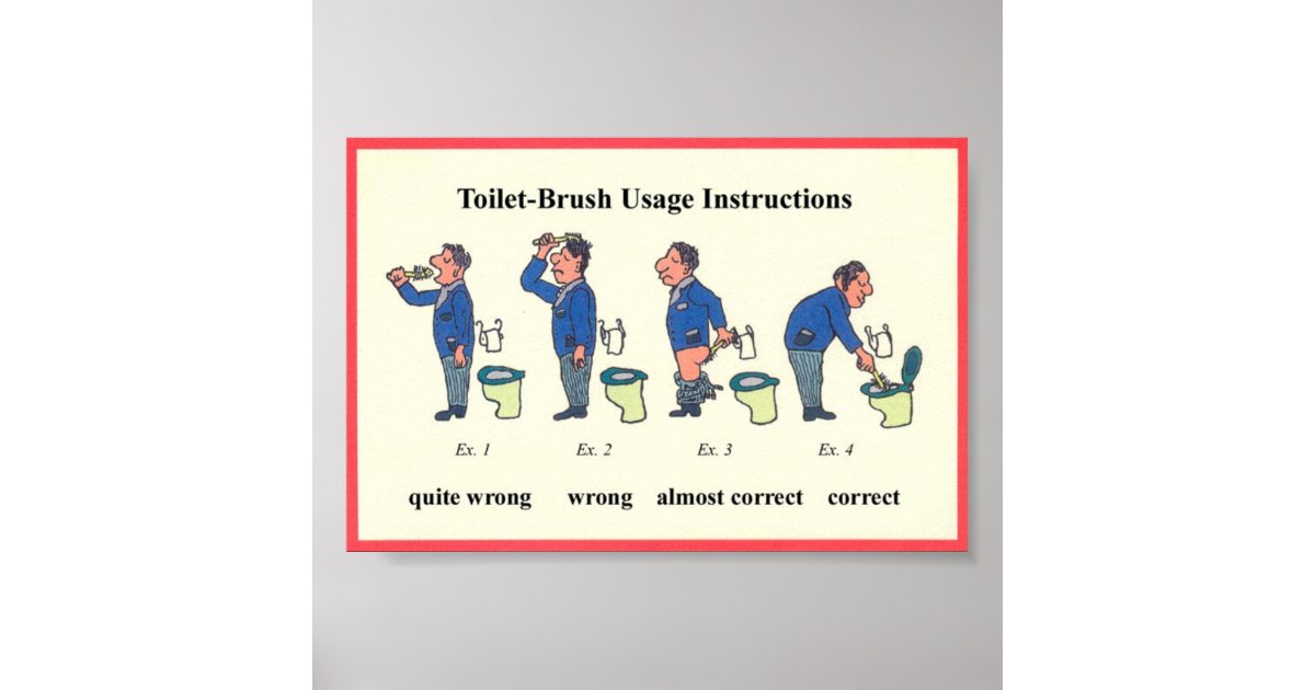 toilet brush instructions poster zazzle com christmas cards zazzle