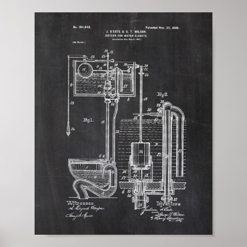 Toilet Cistern Patent Poster