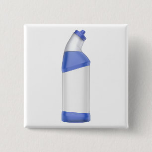 Toilet cleaner bottle with blank label button