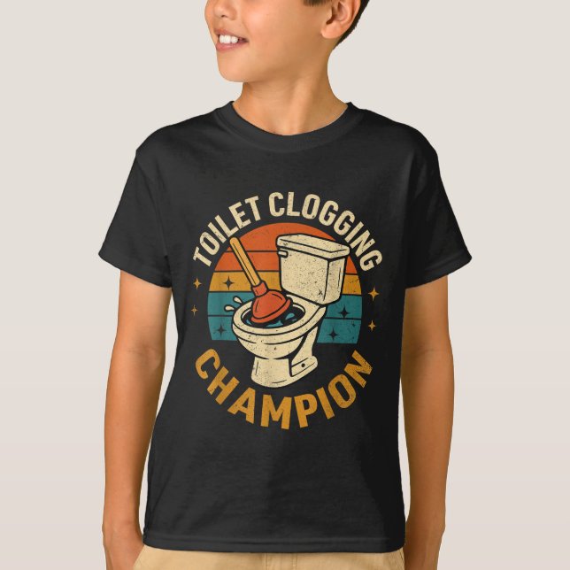 Toilet Clogging Chamon Tee Funny Meme  (Front)