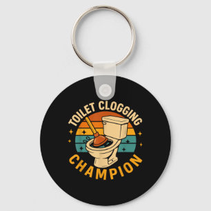 Toilet Clogging Champion Funny Bathroom Clogger Keychain