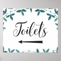 Toilet Directions Left Arrow Wedding Sign