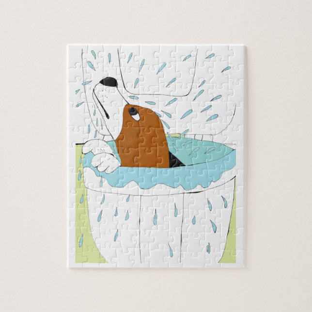 toilet dog  jigsaw puzzle (Vertical)