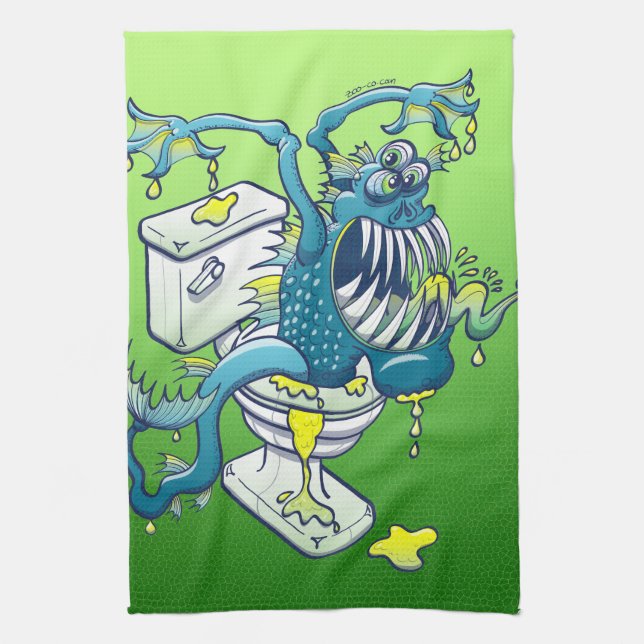 Toilet Monster Towel (Vertical)