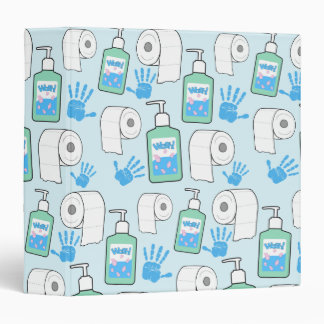 Toilet Paper and Hand Sanitizer Pattern 3 Ring Binder