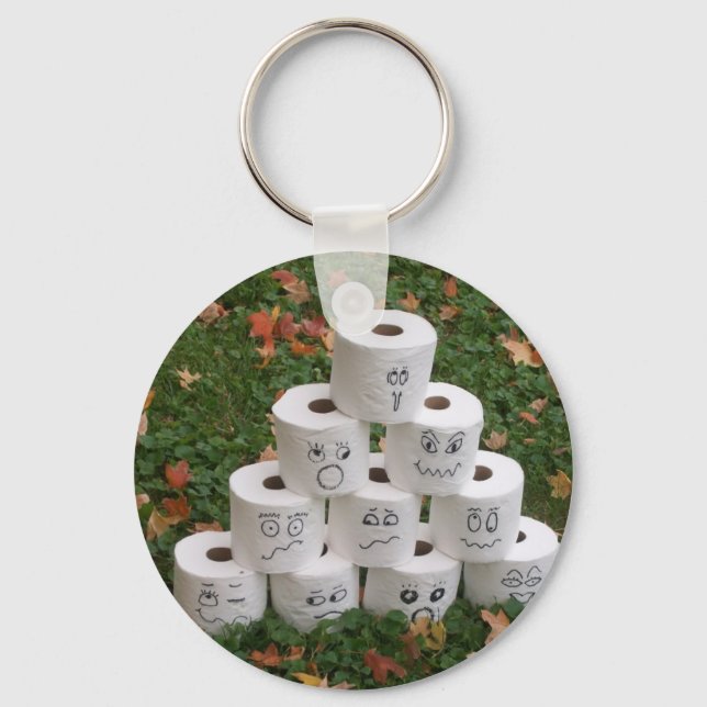 Toilet Paper Bowling Keychain (Front)