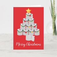 Toilet Paper Christmas Tree Funny 2020 Holiday Card at Zazzle