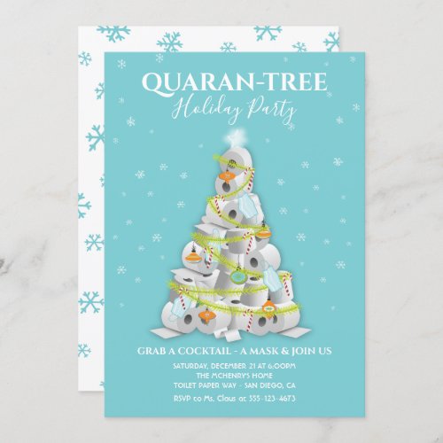 Toilet Paper Christmas Tree Holiday Party Invitation