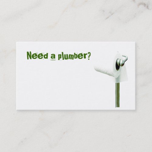 toilet paper, Need a plumber? Business Card Templates