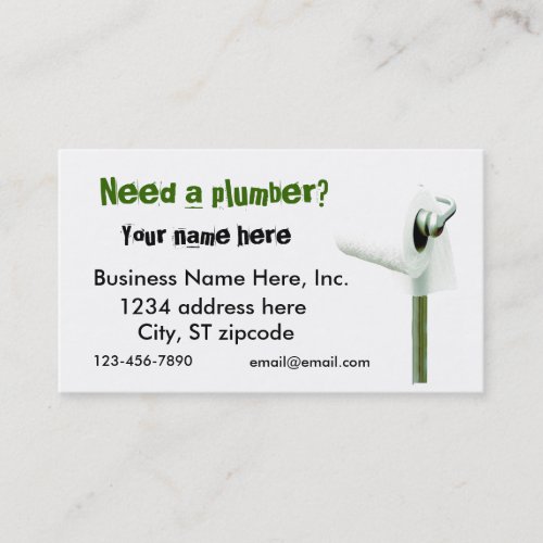 toilet paper, Need a plumber? Business cards
