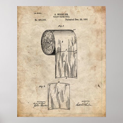 Toilet Paper Patent Poster