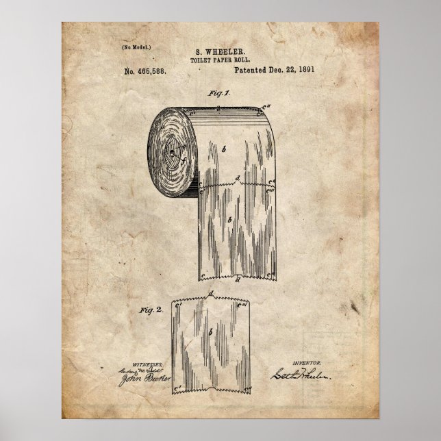 Toilet Paper Patent Poster (Front)