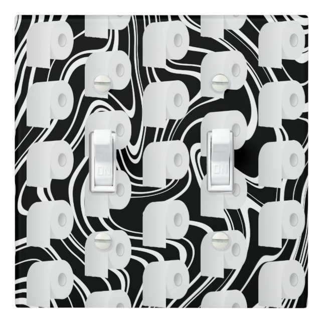 Toilet Paper Pattern Light Switch Cover (In Situ)