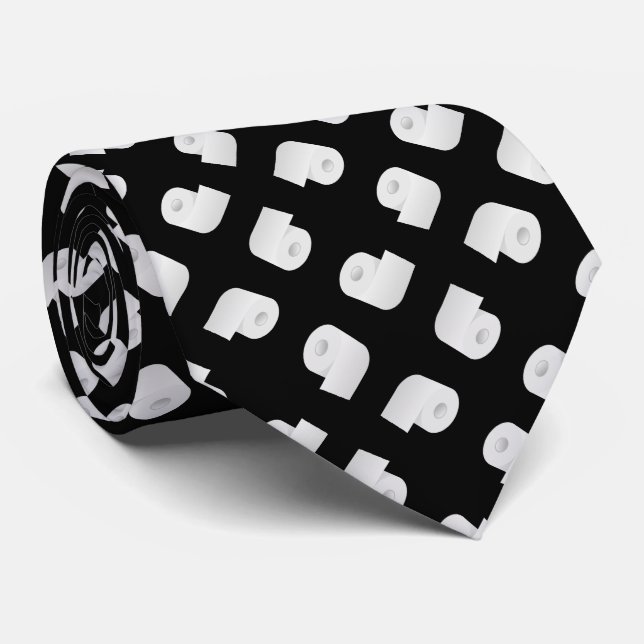 Toilet Paper Pattern Neck Tie (Rolled)