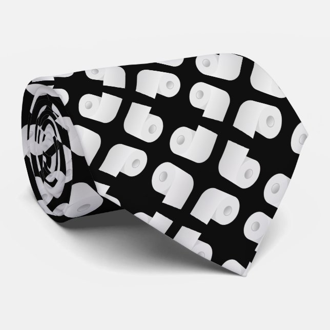Toilet Paper Pattern Neck Tie (Rolled)