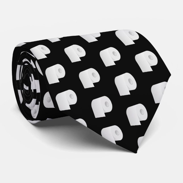 Toilet Paper Pattern Neck Tie (Rolled)