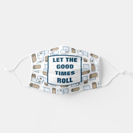 Toilet Paper Roll Adult Cloth Face Mask (Front, Unfolded)