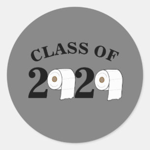 toilet paper roll class of 2020 funny graduation classic round sticker