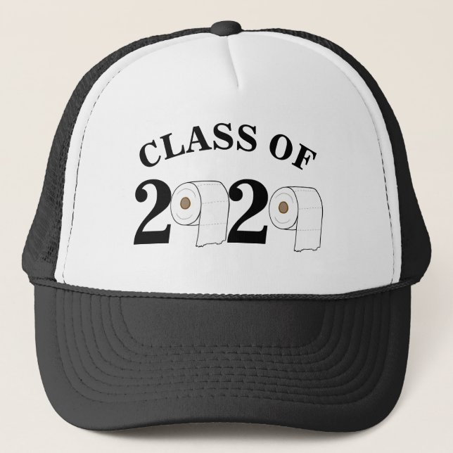 toilet paper roll class of 2020 funny graduation trucker hat (Front)