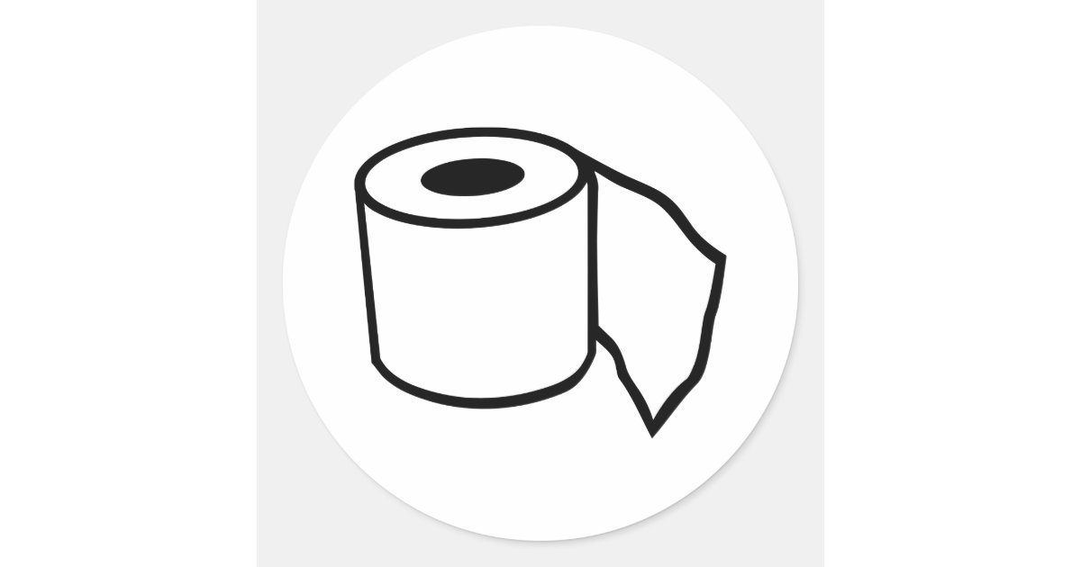 Toilet Paper Roll Classic Round Sticker Zazzle Com