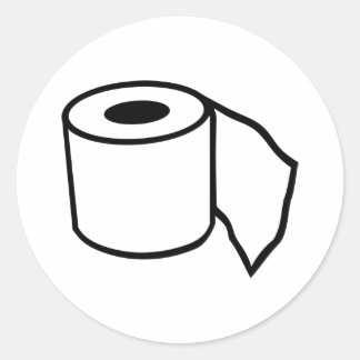 Toilet paper roll classic round sticker