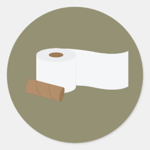 Toilet Paper Roll Classic Round Sticker