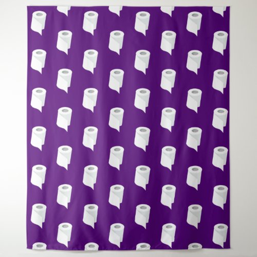Toilet Paper Roll Funny Quarantine Theme Purple Tapestry
