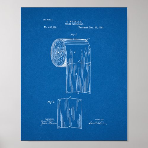 Toilet Paper Roll Patent _ Blueprint Poster