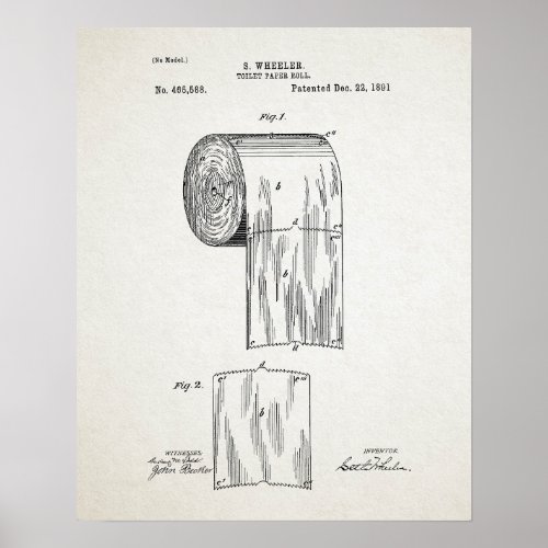 Toilet Paper Roll  Patent Poster