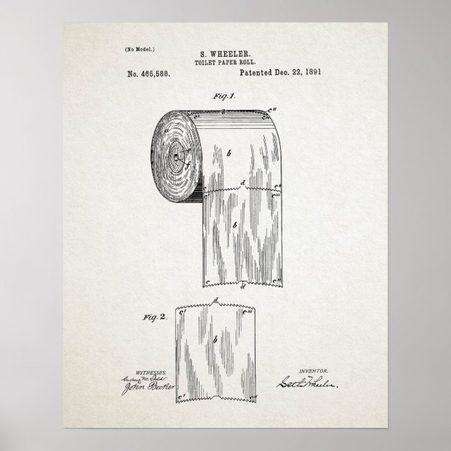 Toilet Paper Roll  Patent Poster (Front)