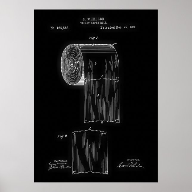 Toilet Paper Roll Patent Poster (Front)