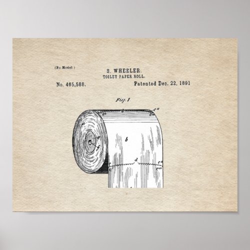 Toilet Paper Roll Patent Poster