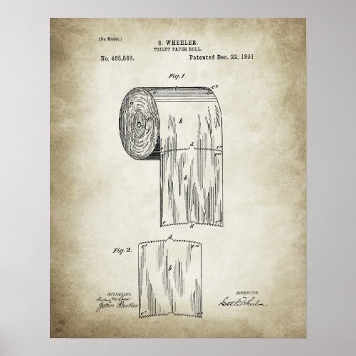 Toilet Paper Roll  Patent Poster