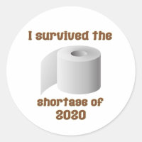 Toilet Paper Shortage Classic Round Sticker