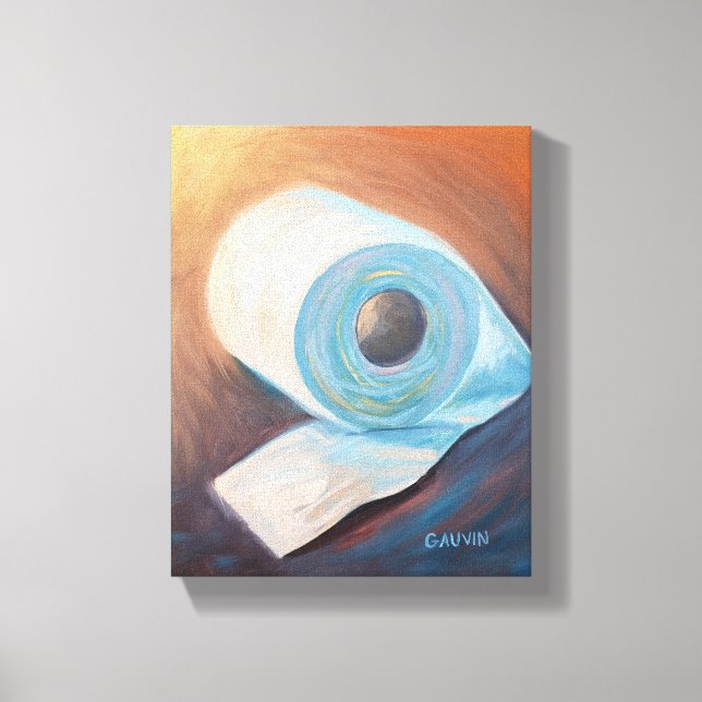 Toilet paper wall art bathroom decor canvas print (Front)