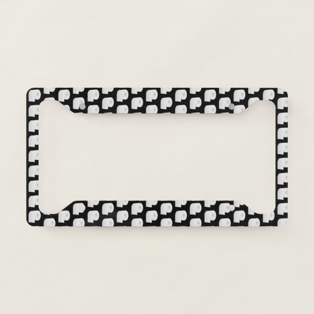 Toilet Patter Pattern License Plate Frame (Front)