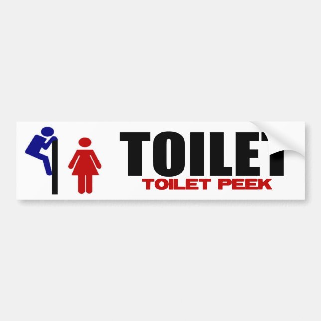 Toilet Peek Bumper Sticker (Front)