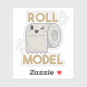 Toilet Pun: Roll Model Sticker
