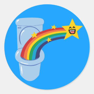 Toilet Rainbow Classic Round Sticker