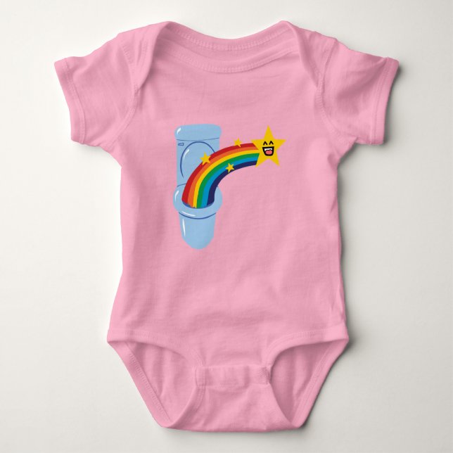 Toilet Rainbow Infant T-Shirt Baby Bodysuit (Front)