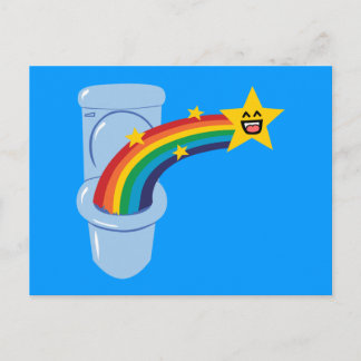 Toilet Rainbow Postcard
