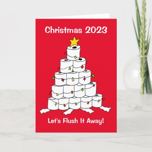 Toilet Roll 2023 Xmas Tree Flush Holiday Card