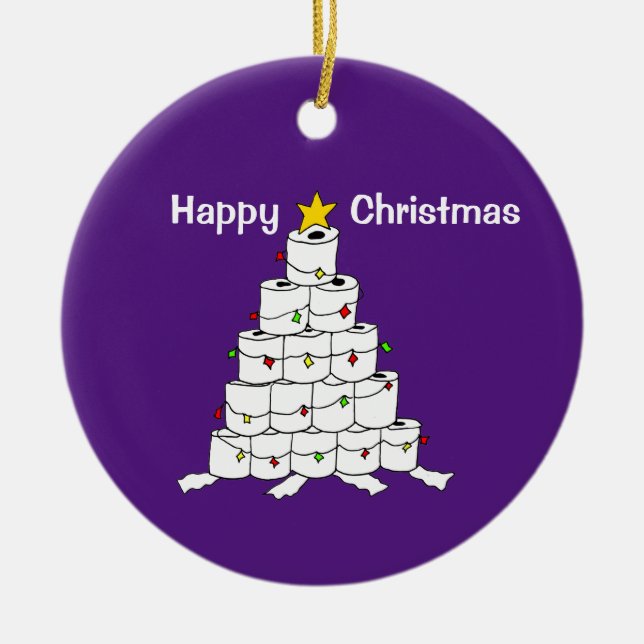 Toilet Roll Xmas Tree Christmas Ornament (Front)