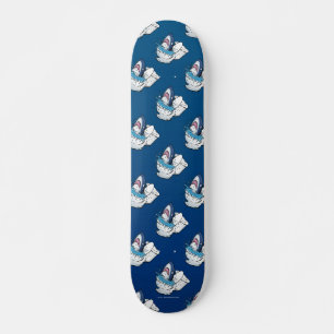 Toilet Shark Funny Blue Skateboard Deck