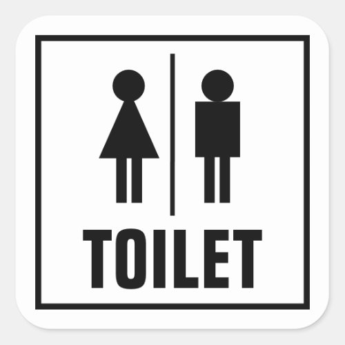 Toilet sign male female WC icon public restroom Square Sticker