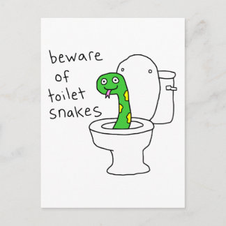 Toilet Snakes Funny Bathroom Humor Postcard