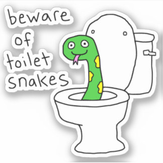 Toilet Snakes Funny Bathroom Humor Sticker