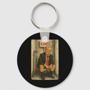 Toilet Throne King – Satirical Trump Artwork Keychain