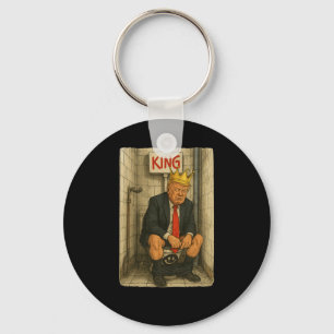 Toilet Throne King – Satirical Trump Artwork Keychain