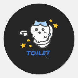 Toilet Time Chikawa Meme Funny Tee  Classic Round Sticker